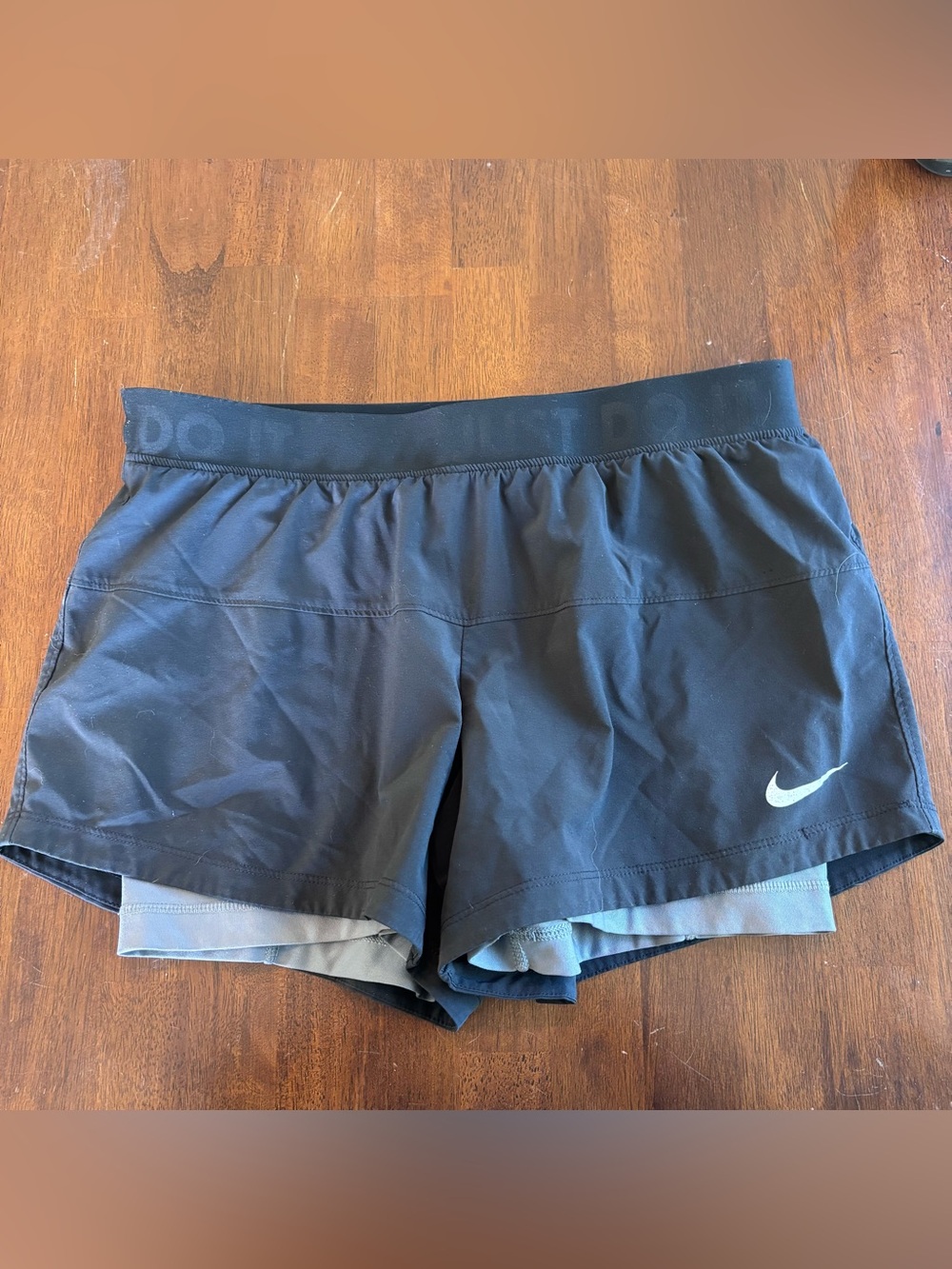 Nike Black Women's Athletic Shorts with Grey Liner